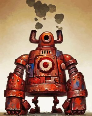 Robot Illustration Paint By Numbers