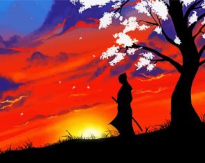 Samurai Silhouette Paint By Numbers