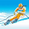 Skier Illustration Paint By Numbers