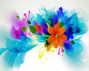 Splatter Roses Paint By Numbers