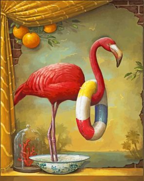 Artistic Flamingo Paint By Numbers