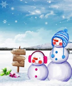 Artful Snowmen Paint By Numbers