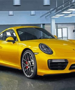 Yellow Porche Paint By Numbers