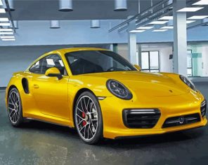 Yellow Porche Paint By Numbers