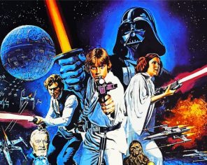 Star Wars Cartoon Poster Paint By Numbers