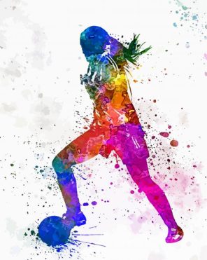 Colorful Soccer Girl Paint By Numbers