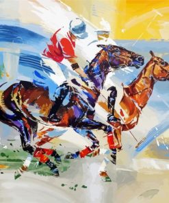 Abstract Polo Players Paint By Numbers