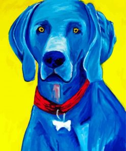 Artistic Blue Puppy Paint By Numbers