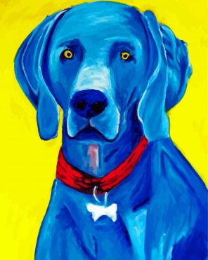 Artistic Blue Puppy Paint By Numbers