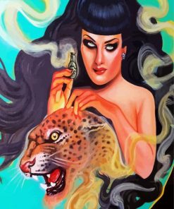 Leopard And Goddess Paint By Numbers