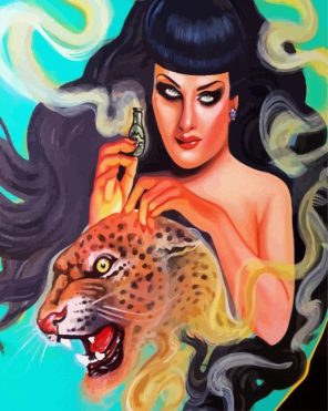 Leopard And Goddess Paint By Numbers