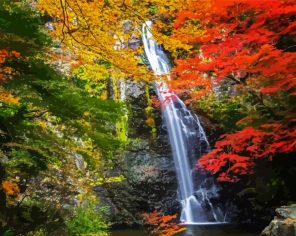 Aesthetic Waterfall Japan Paint By Numbers