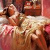 Sleeping Lady On Bed Paint By Numbers