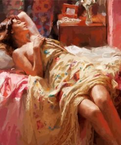 Sleeping Lady On Bed Paint By Numbers