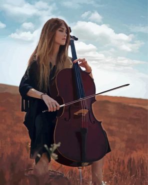 Aesthetic Lady With Cello Paint By Numbers