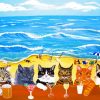 Kitties On Beach Paint By Numbers