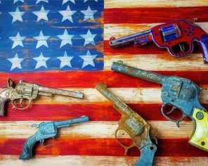 Usa Flag With guns Paint By Numbers