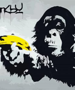 Monkey With Banana Paint By Numbers