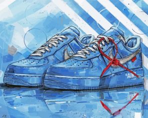 Blue Nike Air Paint By Numbers