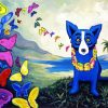 Blue Puppy Art Paint By Numbers