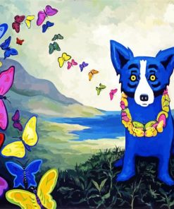 Blue Puppy Art Paint By Numbers