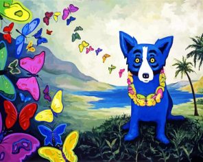 Blue Puppy Art Paint By Numbers