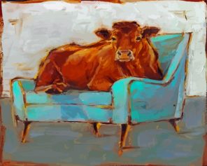 Cow On Chair Paint By Numbers