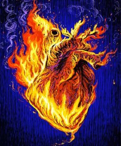 Burning Heart Paint By Numbers