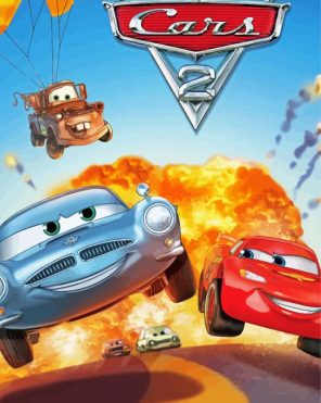 Cars Cartoon Poster Paint By Numbers