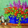 Cat And Flowers Paint By Numbers