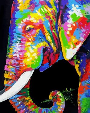 Artistic Colorful Elephant Paint By Numbers