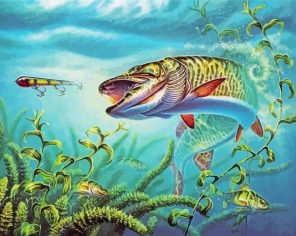 Muskie Underwater Paint By Numbers