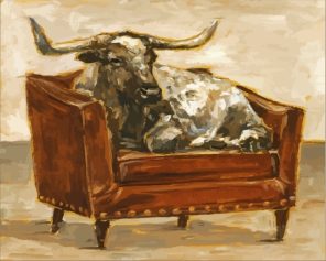 Aesthetic Cow On Chair Paint By Numbers