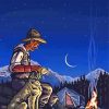 Night Cowboy Camping Paint By Numbers