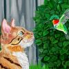 Cat With Cute bird Paint By Numbers