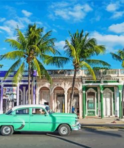 Cyan Car In Cienfuegos Paint By Numbers