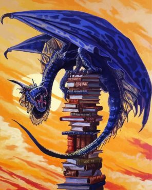 Dragon And Book Paint By Numbers