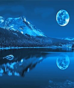 Aesthetic Moon And Lake Paint By Numbers