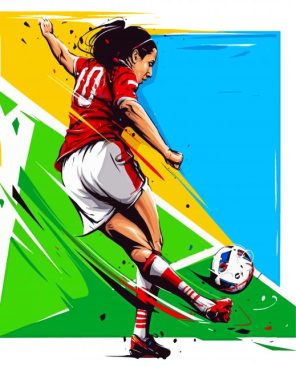 Girl Footballer Paint By Numbers