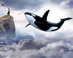 Black And White Whales Paint By Numbers