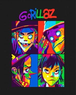 Artistic Gorillaz Paint By Numbers