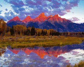 Grand Tetons Reflection Paint By Numbers