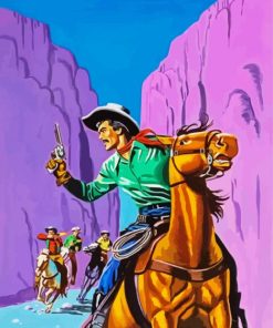 Illustration Cowboys Paint By Numbers