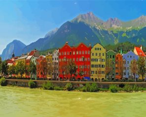 Innsbruck River Houses Paint By Numbers