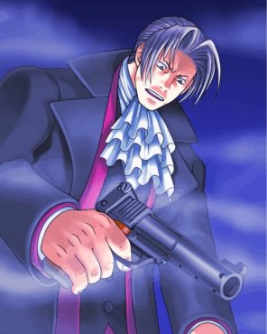 Mitsurugi Reiji With Gun Paint By Numbers