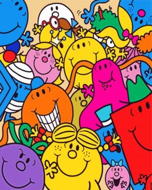 Mr Men Cartoon Paint By Numbers