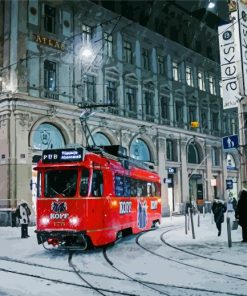 Red Trolley Paint By Numbers