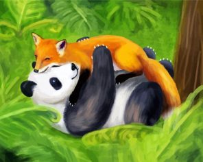 Panda And Fox Paint By Numbers