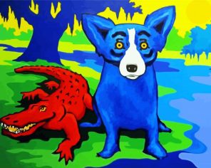 Puppy And Crocodile Paint By Numbers