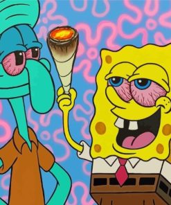 Squidward And Spongbop Paint By Numbers